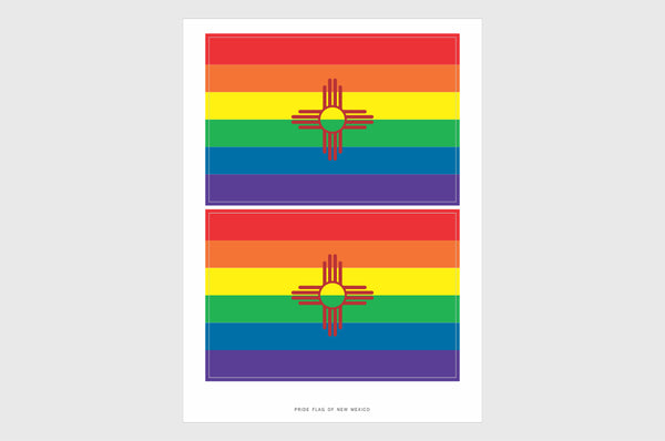 New Mexico LGBTQ Pride Flag Sticker, Weatherproof Vinyl Pride Flag Stickers