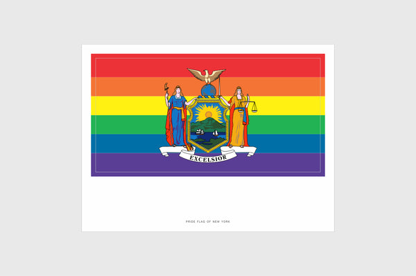 New York LGBTQ Pride Flag Sticker, Weatherproof Vinyl Pride Flag Stickers