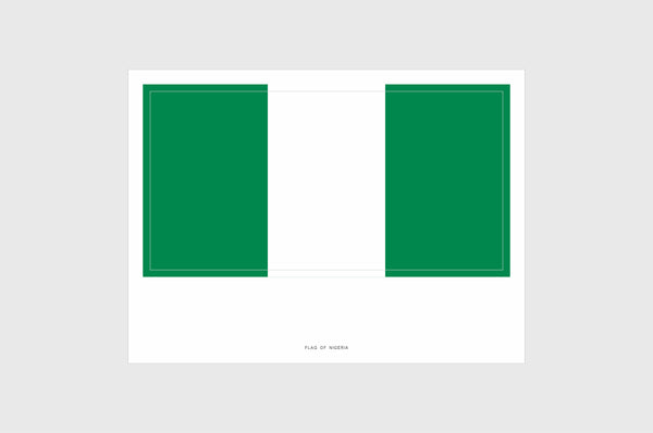 Nigeria Flag Sticker, Weatherproof Vinyl Nigerian Flag Stickers