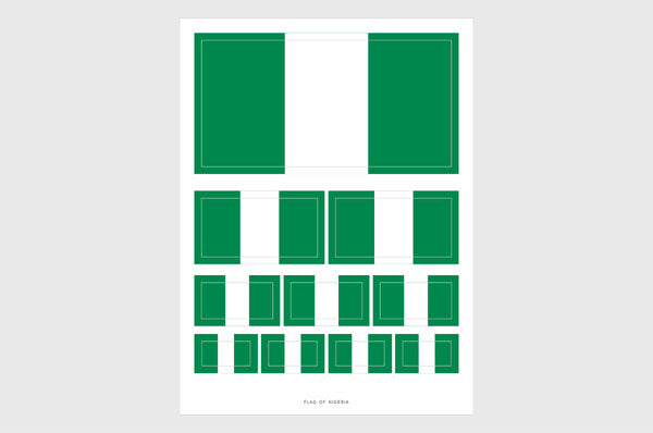 Nigeria Flag Sticker, Weatherproof Vinyl Nigerian Flag Stickers