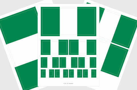 Nigeria Flag Sticker, Weatherproof Vinyl Nigerian Flag Stickers