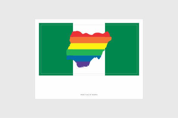 Nigeria LGBTQ Pride Flag Sticker, Weatherproof Vinyl Nigerian Flag Stickers