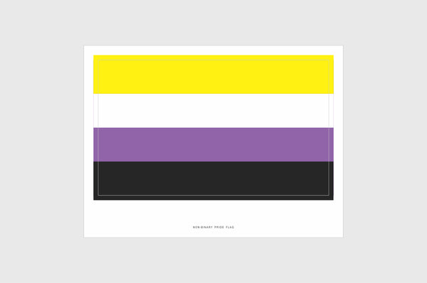 Non Binary Flag Sticker, Weatherproof Vinyl Nonbinary Gender Identity Flag Stickers