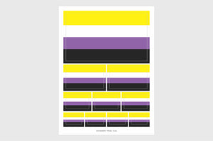 Non Binary Flag Sticker, Weatherproof Vinyl Nonbinary Gender Identity Flag Stickers