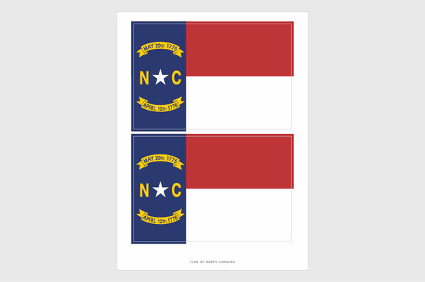 North Carolina Flag Sticker, Weatherproof Vinyl North Carolina Flag Stickers