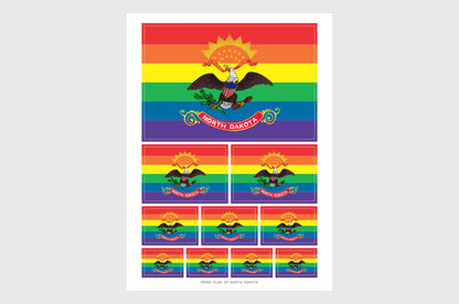 North Dakota LGBTQ Pride Flag Stickers