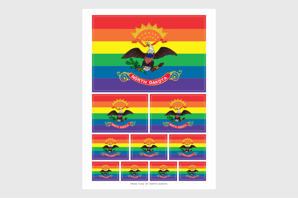 North Dakota LGBTQ Pride Flag Stickers