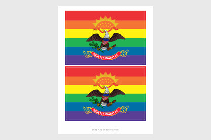 North Dakota LGBTQ Pride Flag Stickers