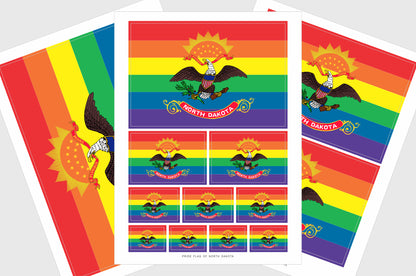 North Dakota LGBTQ Pride Flag Stickers