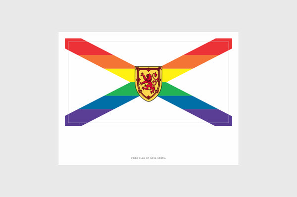 Nova Scotia LGBTQ Pride Flag Sticker, Weatherproof Vinyl Pride Flag Stickers