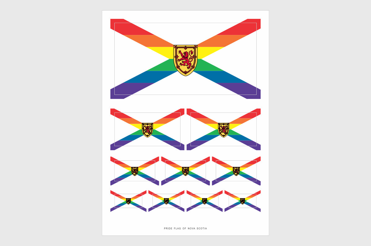 Nova Scotia LGBTQ Pride Flag Sticker, Weatherproof Vinyl Pride Flag Stickers