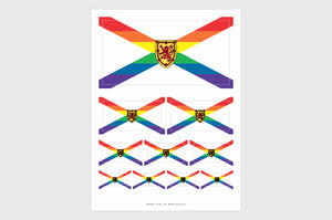 Nova Scotia LGBTQ Pride Flag Sticker, Weatherproof Vinyl Pride Flag Stickers