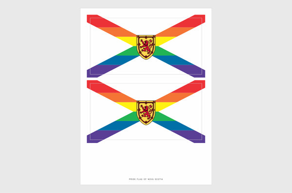 Nova Scotia LGBTQ Pride Flag Sticker, Weatherproof Vinyl Pride Flag Stickers