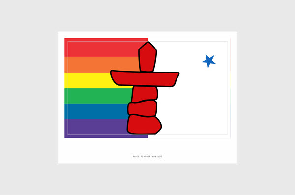 Nunavut LGBTQ Pride Flag Sticker, Weatherproof Vinyl Pride Flag Stickers