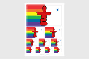 Nunavut LGBTQ Pride Flag Sticker, Weatherproof Vinyl Pride Flag Stickers