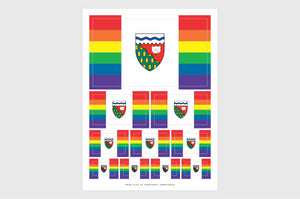 Northwest Territories LGBTQ Pride Flag Sticker, Weatherproof Vinyl Pride Flag Stickers
