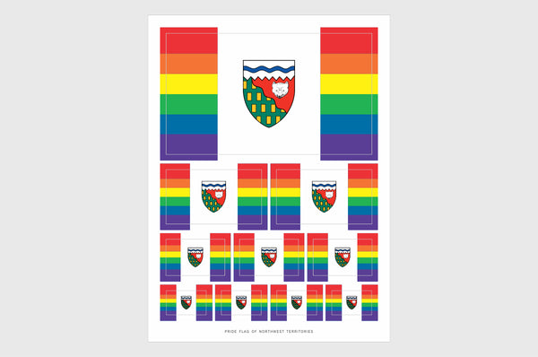 Northwest Territories LGBTQ Pride Flag Sticker, Weatherproof Vinyl Pride Flag Stickers