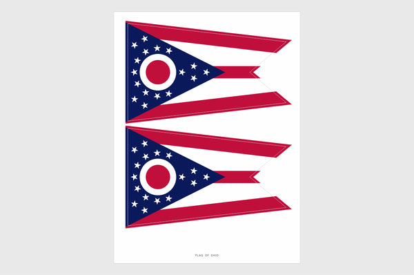 Ohio Flag Sticker, Weatherproof Vinyl Ohio Flag Stickers