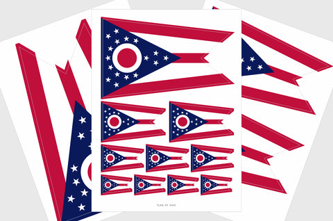 Ohio Flag Sticker, Weatherproof Vinyl Ohio Flag Stickers