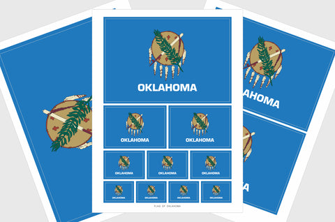 Oklahoma Flag Sticker, Weatherproof Vinyl Oklahoma Flag Stickers