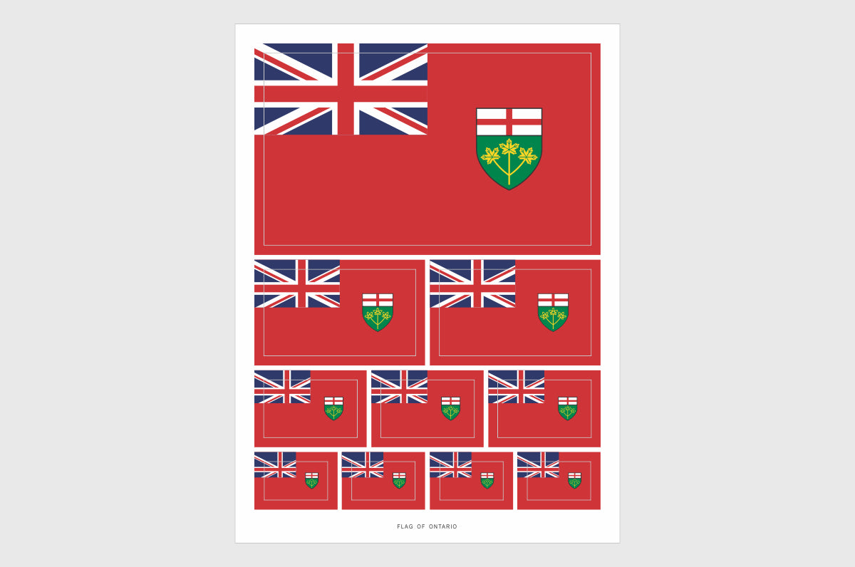 Ontario Flag Sticker, Weatherproof Vinyl Province of Ontario Flag Stickers