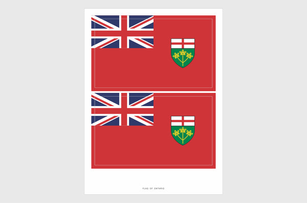 Ontario Flag Sticker, Weatherproof Vinyl Province of Ontario Flag Stickers
