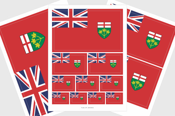 Ontario Flag Sticker, Weatherproof Vinyl Province of Ontario Flag Stickers