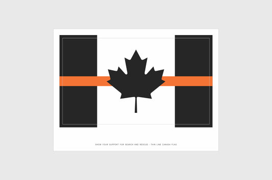 Canada Thin Orange Line, Search and Rescue Flag Stickers