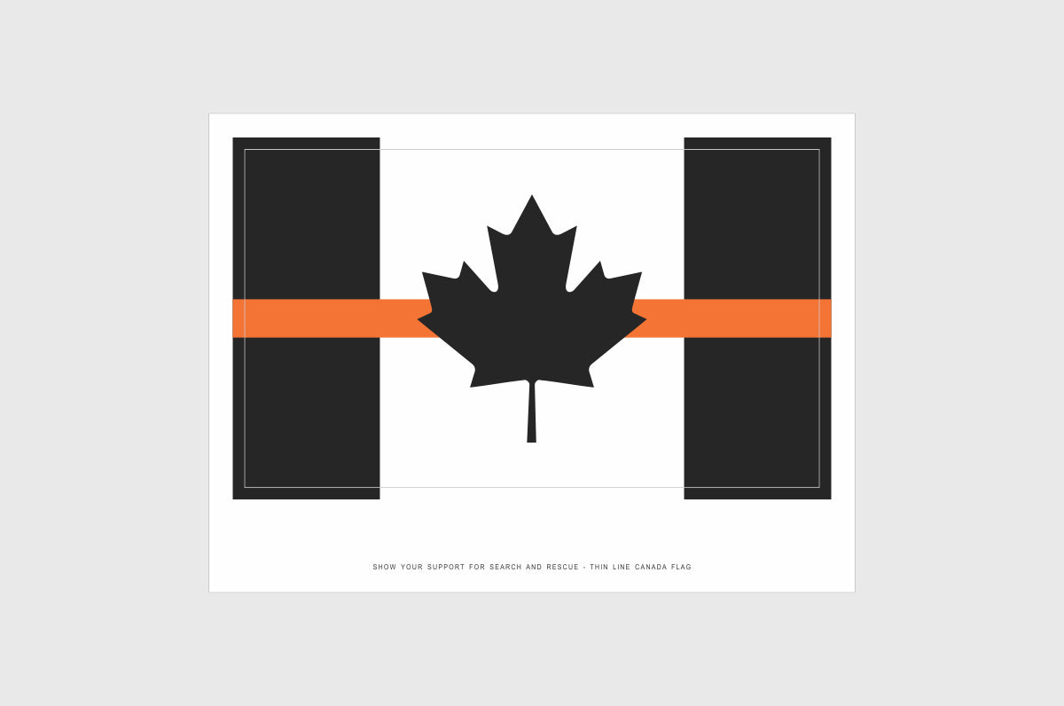 Canada Orange Line Flag Sticker, Weatherproof Vinyl Canada Flag Stickers