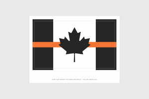 Canada Orange Line Flag Sticker, Weatherproof Vinyl Canada Flag Stickers