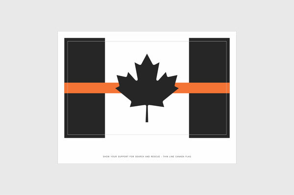 Canada Thin Orange Line, Search and Rescue Flag Stickers