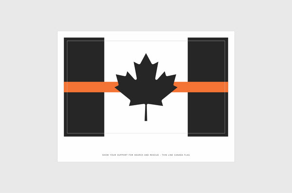 Canada Orange Line Flag Sticker, Weatherproof Vinyl Canada Flag Stickers