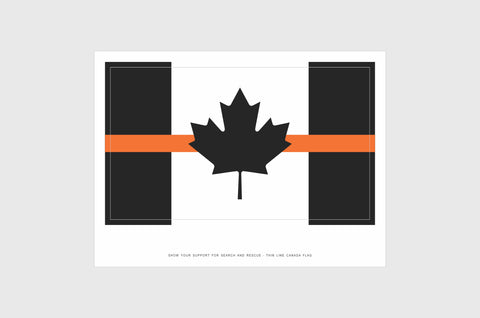 Canada Orange Line Flag Sticker, Weatherproof Vinyl Canada Flag Stickers