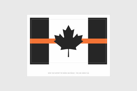 Canada Thin Orange Line, Search and Rescue Flag Stickers