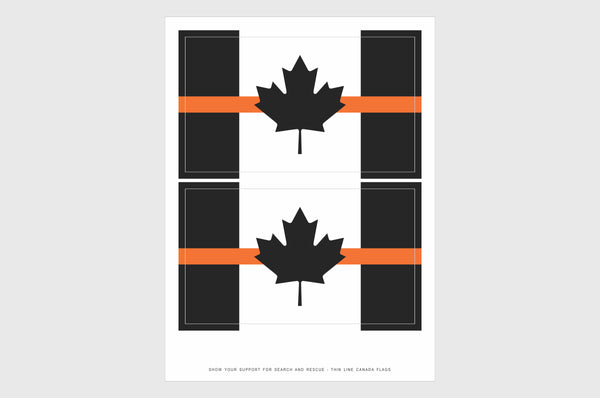 Canada Thin Orange Line, Search and Rescue Flag Stickers