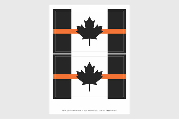 Canada Orange Line Flag Sticker, Weatherproof Vinyl Canada Flag Stickers