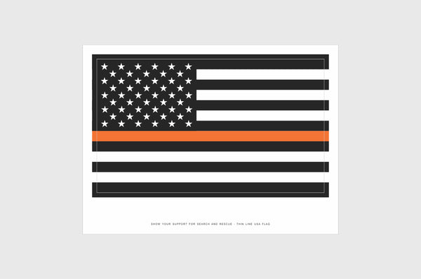 USA Orange Line Flag Stickers, Weatherproof USA Flag Stickers