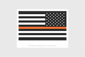 United States, USA Thin Orange Line Opposing Direction Flag Stickers