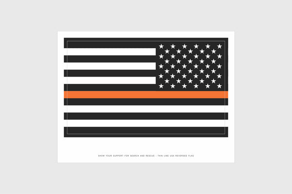 USA Orange Line Opposing and Reverse, Left And Right Side Flag Stickers, Weatherproof USA Flag Stickers