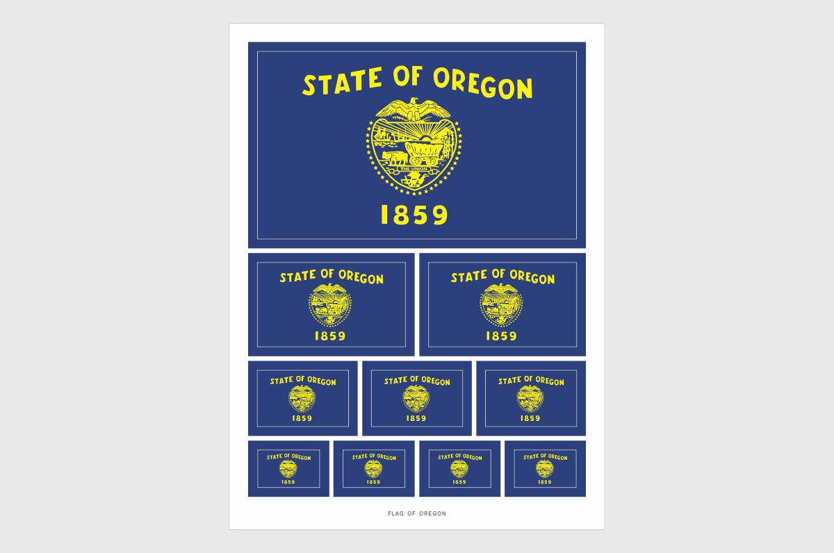 Oregon Flag Sticker, Weatherproof Vinyl Oregon Flag Stickers