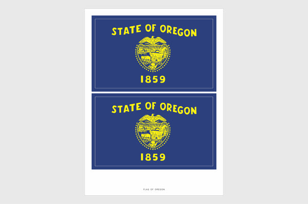 Oregon Flag Sticker, Weatherproof Vinyl Oregon Flag Stickers