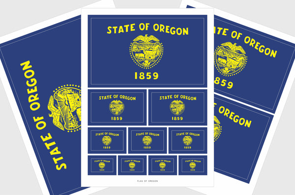 Oregon Flag Sticker, Weatherproof Vinyl Oregon Flag Stickers