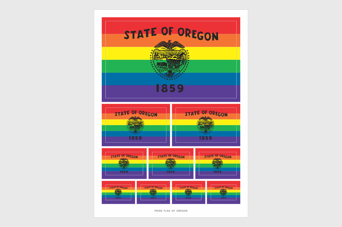 Oregon LGBTQ Pride Flag Stickers