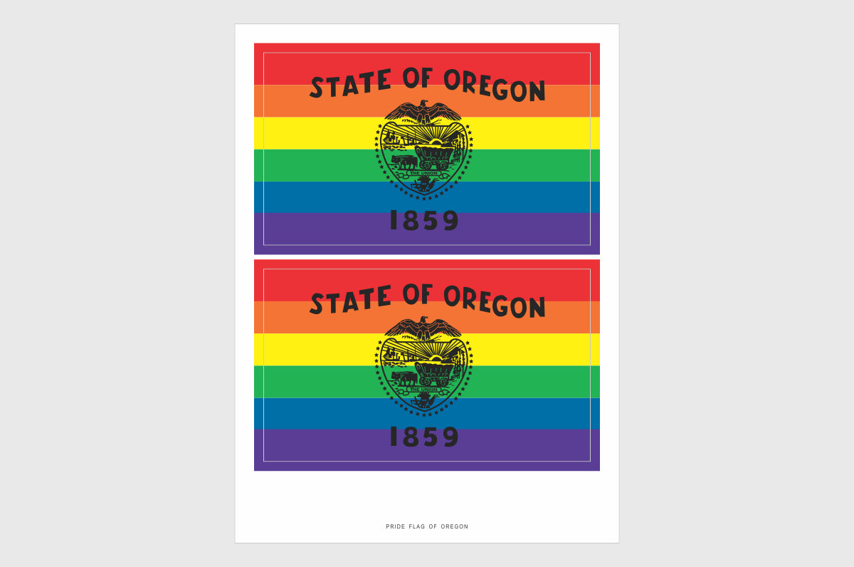 Oregon LGBTQ Pride Flag Stickers
