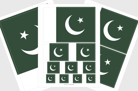 Pakistan Flag Sticker, Weatherproof Vinyl Pakistani Flag Stickers