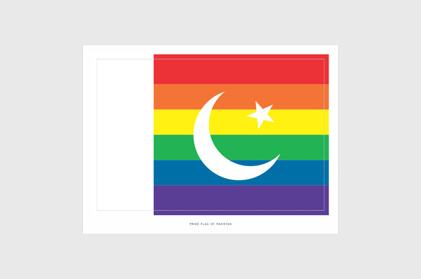 Pakistan LGBTQ Pride Flag Sticker, Weatherproof Vinyl Pride Flag Stickers