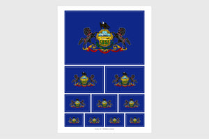 Pennsylvania Flag Sticker, Weatherproof Vinyl Pennsylvania Flag Stickers