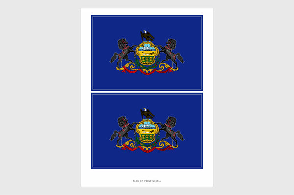 Pennsylvania Flag Sticker, Weatherproof Vinyl Pennsylvania Flag Stickers