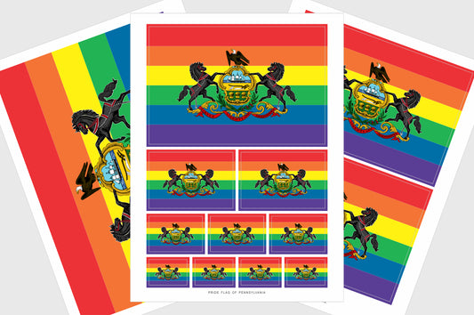 Pennsylvania LGBTQ Pride Flag Stickers
