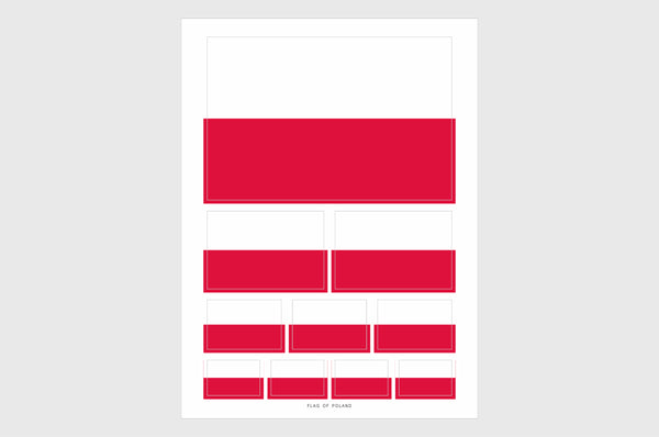 Poland Flag Sticker, Weatherproof Vinyl Polish Flag Stickers